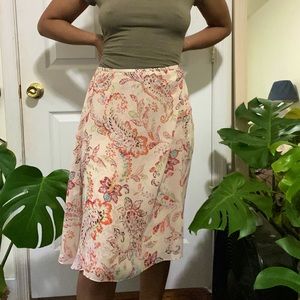 Ann Taylor floral paisley pattern drape skirt